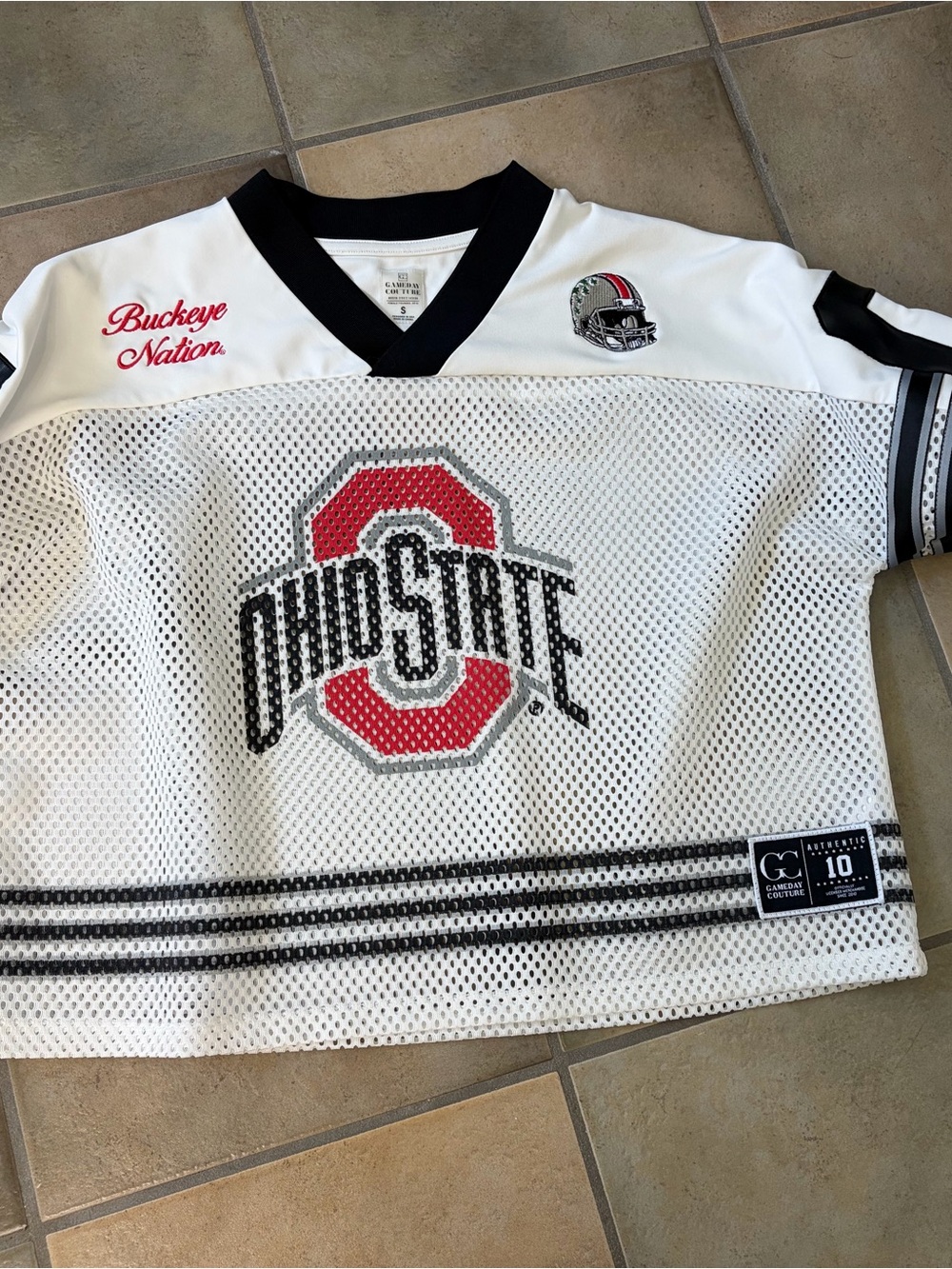 Ohio State White & Red Mesh Fan Jersey - Buckeye Nation